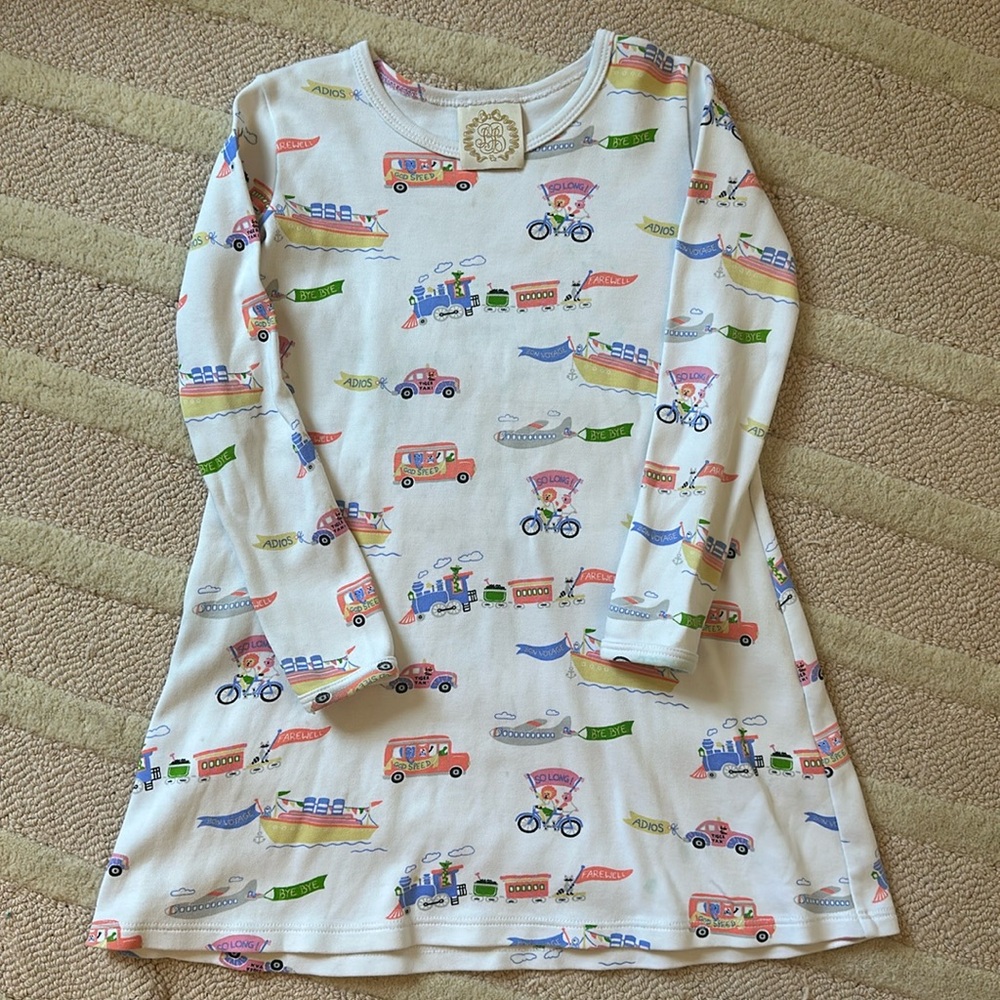 Long Sleeve Polly Play Dress - Happy Travels
